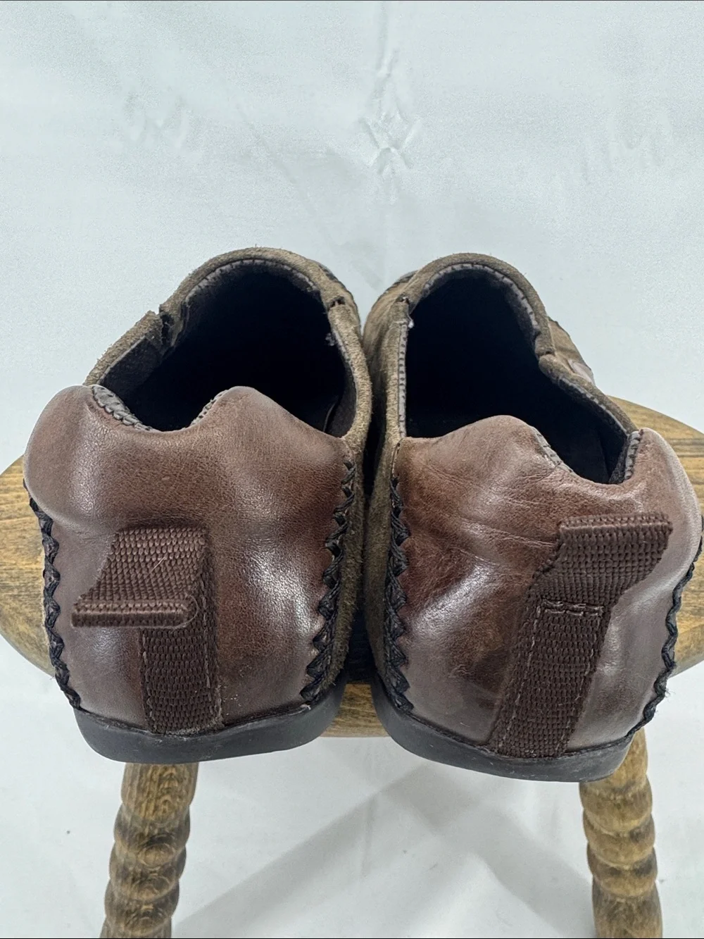Earth Womens Radius Caribou Brown Suede w/ Leather Slip-On Moccasins, sz 8,5
